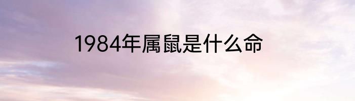 1984年属鼠是什么命