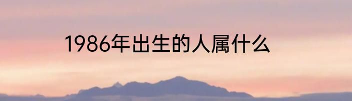 1986年出生的人属什么