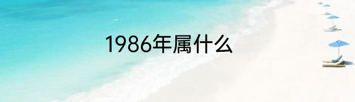 1986年属什么
