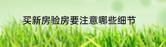 买新房验房要注意哪些细节