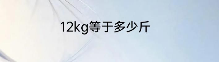 12kg等于多少斤