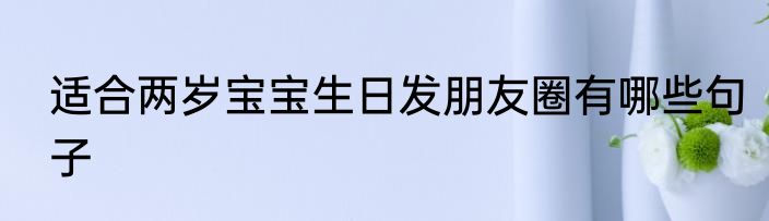 适合两岁宝宝生日发朋友圈有哪些句子
