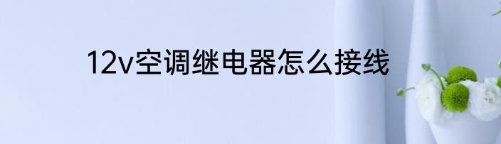 12v空调继电器怎么接线