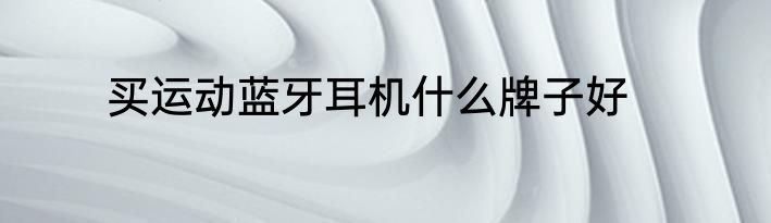 买运动蓝牙耳机什么牌子好