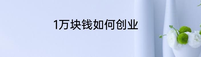 1万块钱如何创业