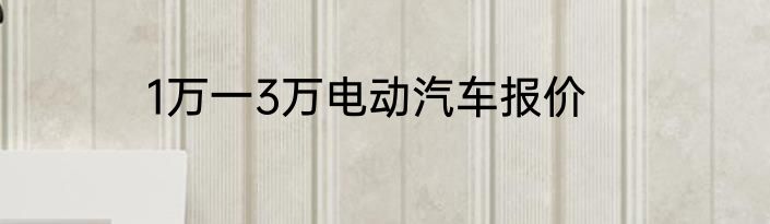 1万一3万电动汽车报价
