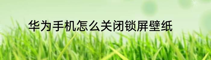 华为手机怎么关闭锁屏壁纸