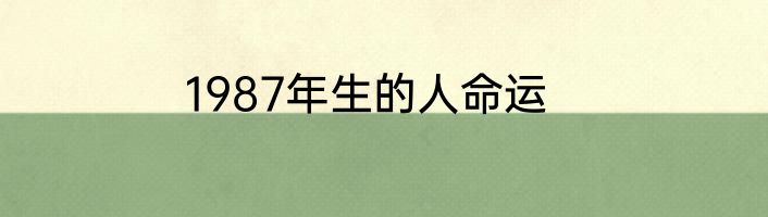 1987年生的人命运