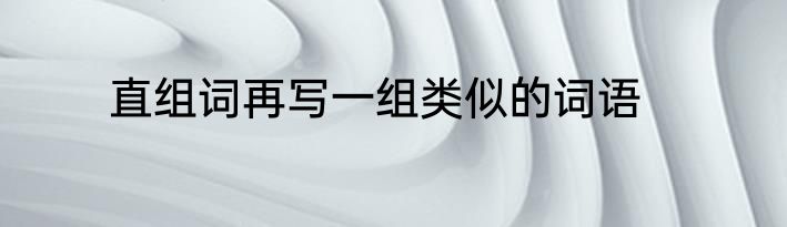 直组词再写一组类似的词语
