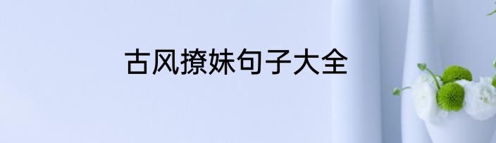 古风撩妹句子大全