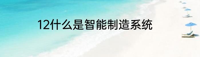 12什么是智能制造系统