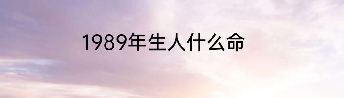 1989年生人什么命