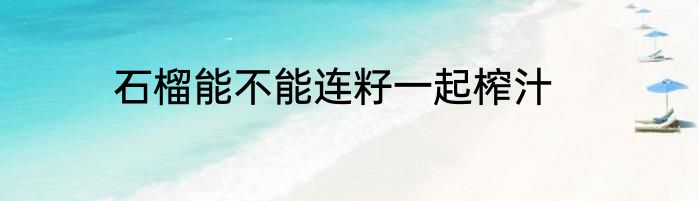 石榴能不能连籽一起榨汁