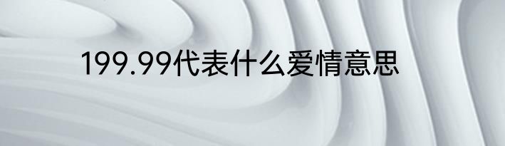 199.99代表什么爱情意思