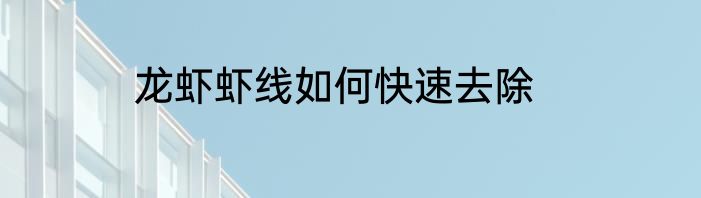 龙虾虾线如何快速去除