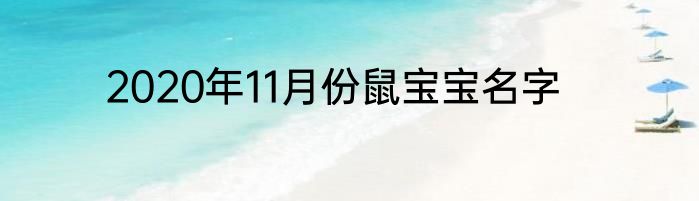 2020年11月份鼠宝宝名字