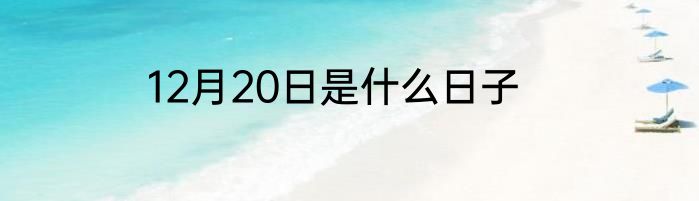 12月20日是什么日子