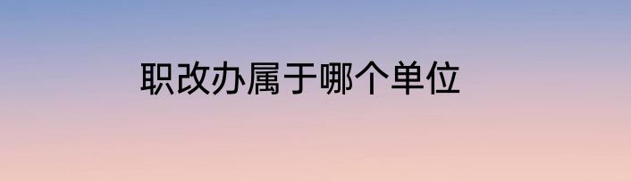 职改办属于哪个单位