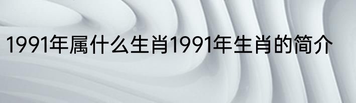 1991年属什么生肖1991年生肖的简介