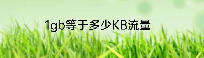 1gb等于多少KB流量