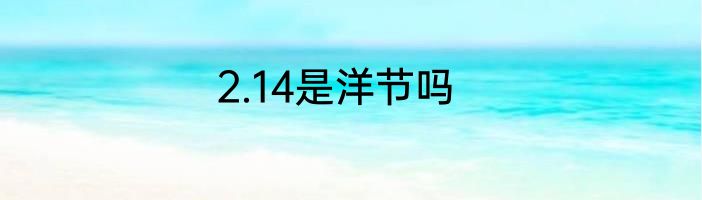 2.14是洋节吗