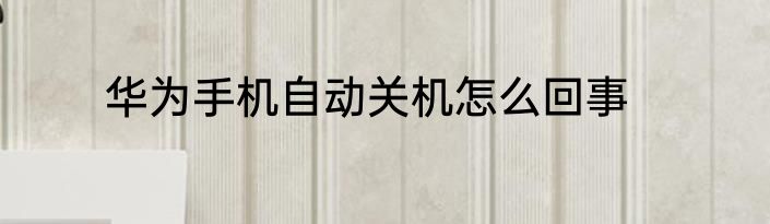 华为手机自动关机怎么回事