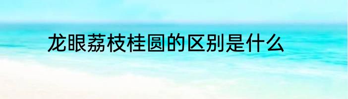 龙眼荔枝桂圆的区别是什么