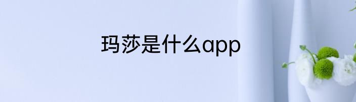 玛莎是什么app