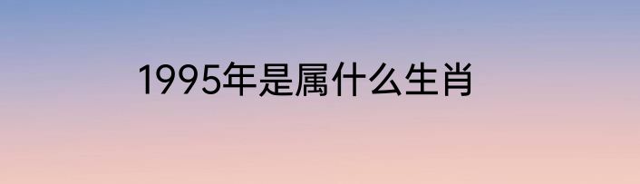 1995年是属什么生肖