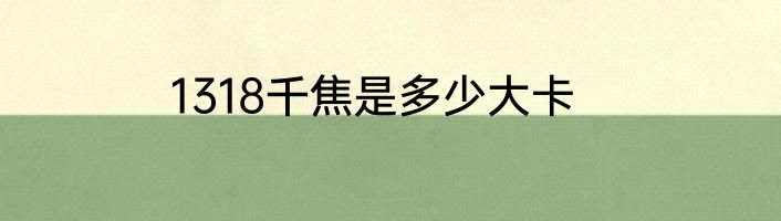 1318千焦是多少大卡