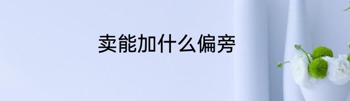 卖能加什么偏旁