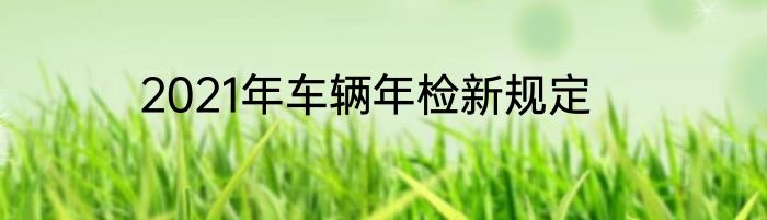 2021年车辆年检新规定