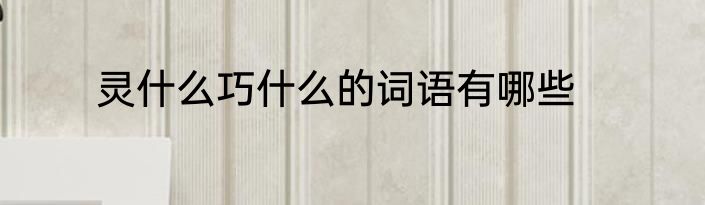 灵什么巧什么的词语有哪些