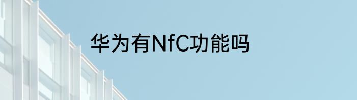 华为有NfC功能吗
