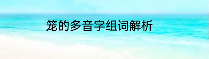 笼的多音字组词解析