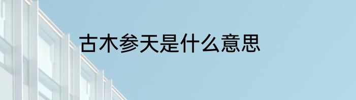 古木参天是什么意思