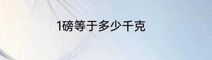 1磅等于多少千克