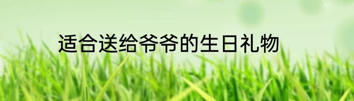 适合送给爷爷的生日礼物