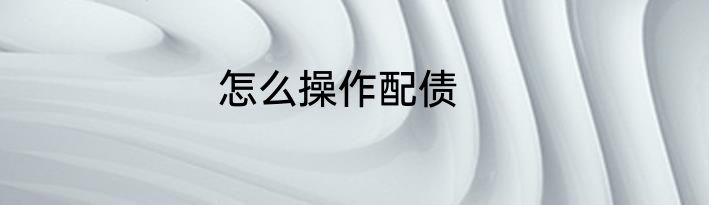 怎么操作配债