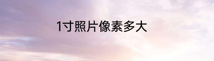 1寸照片像素多大