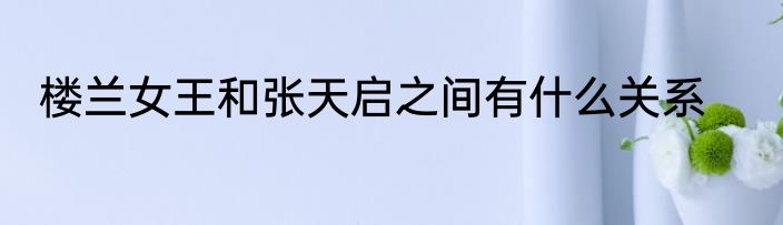 楼兰女王和张天启之间有什么关系