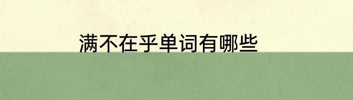 满不在乎单词有哪些
