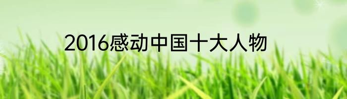 2016感动中国十大人物
