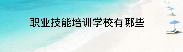 职业技能培训学校有哪些