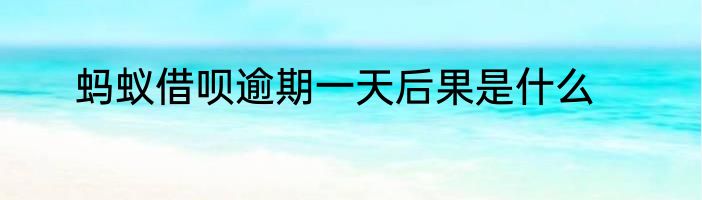 蚂蚁借呗逾期一天后果是什么