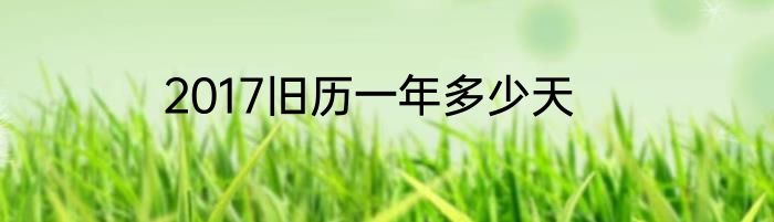 2017旧历一年多少天