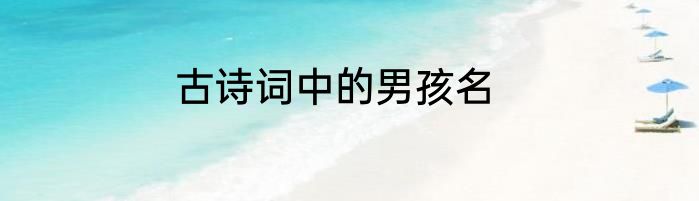 古诗词中的男孩名