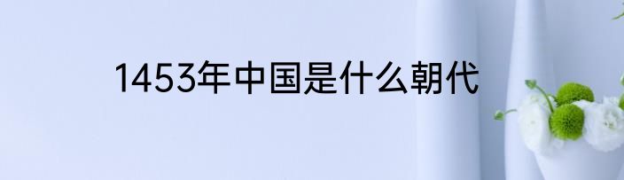 1453年中国是什么朝代
