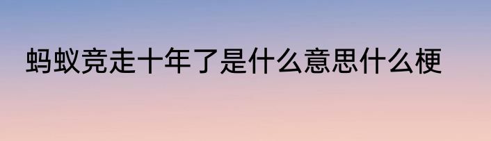蚂蚁竞走十年了是什么意思什么梗