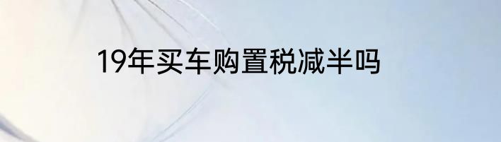 19年买车购置税减半吗